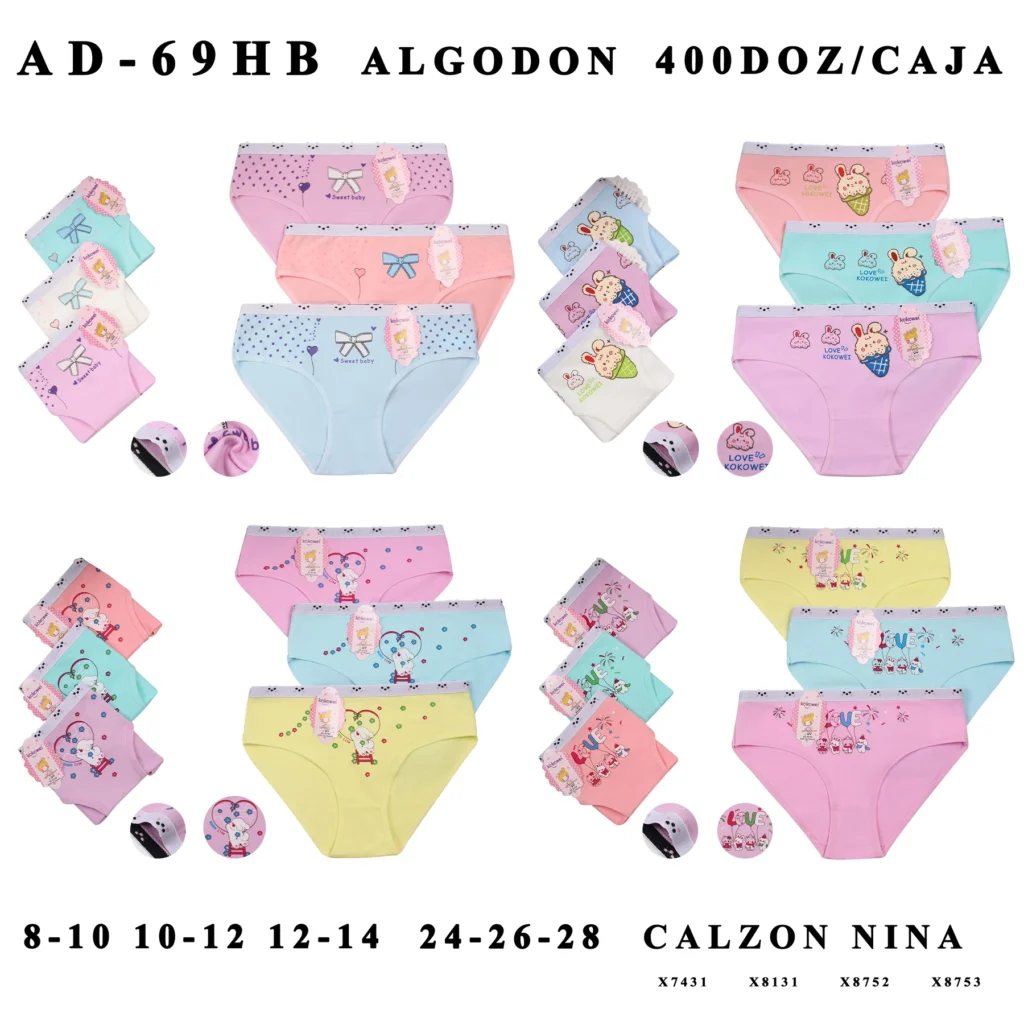 Girls’ cotton brief assortment