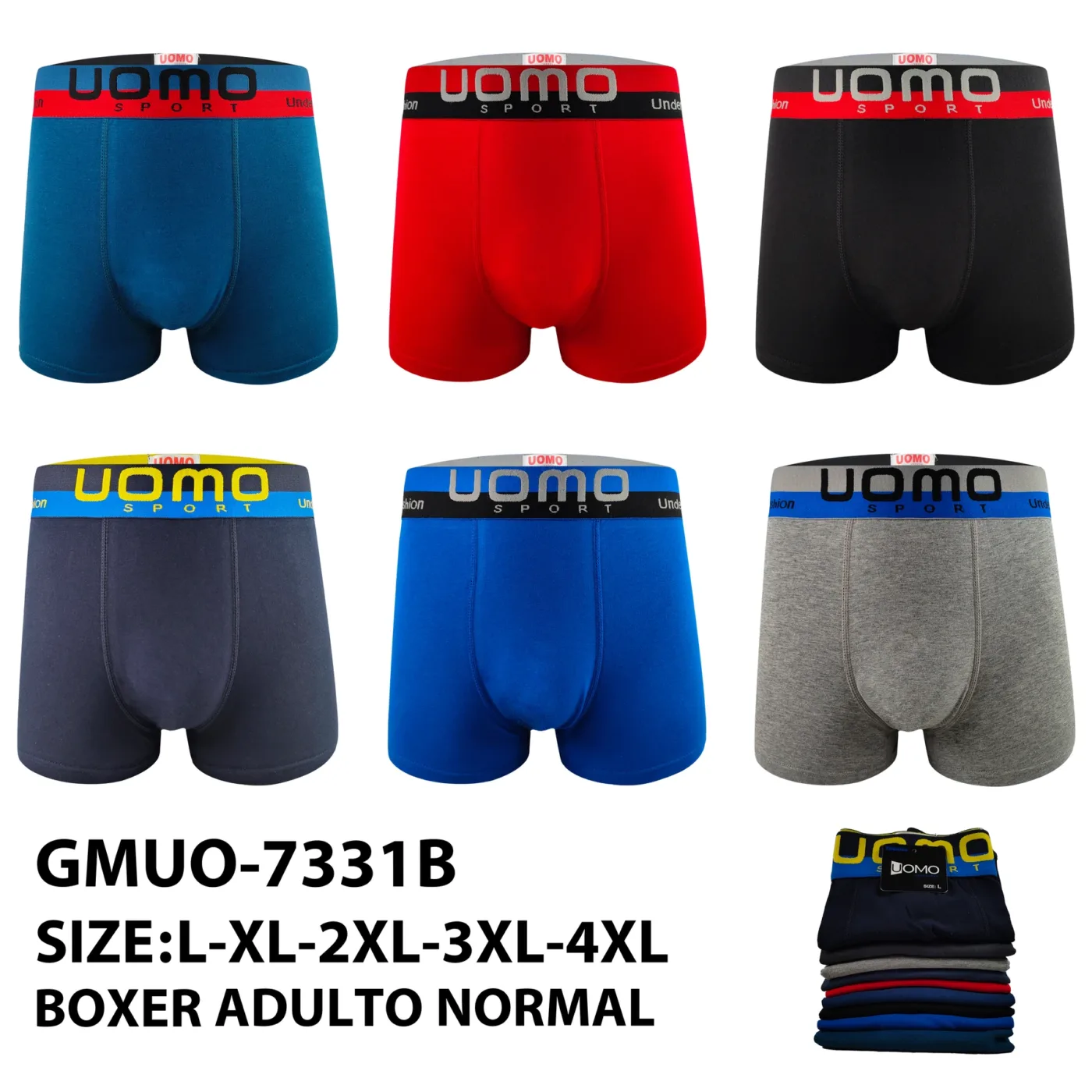 Colour-block boxer brief multipack — style GMUO-7331B