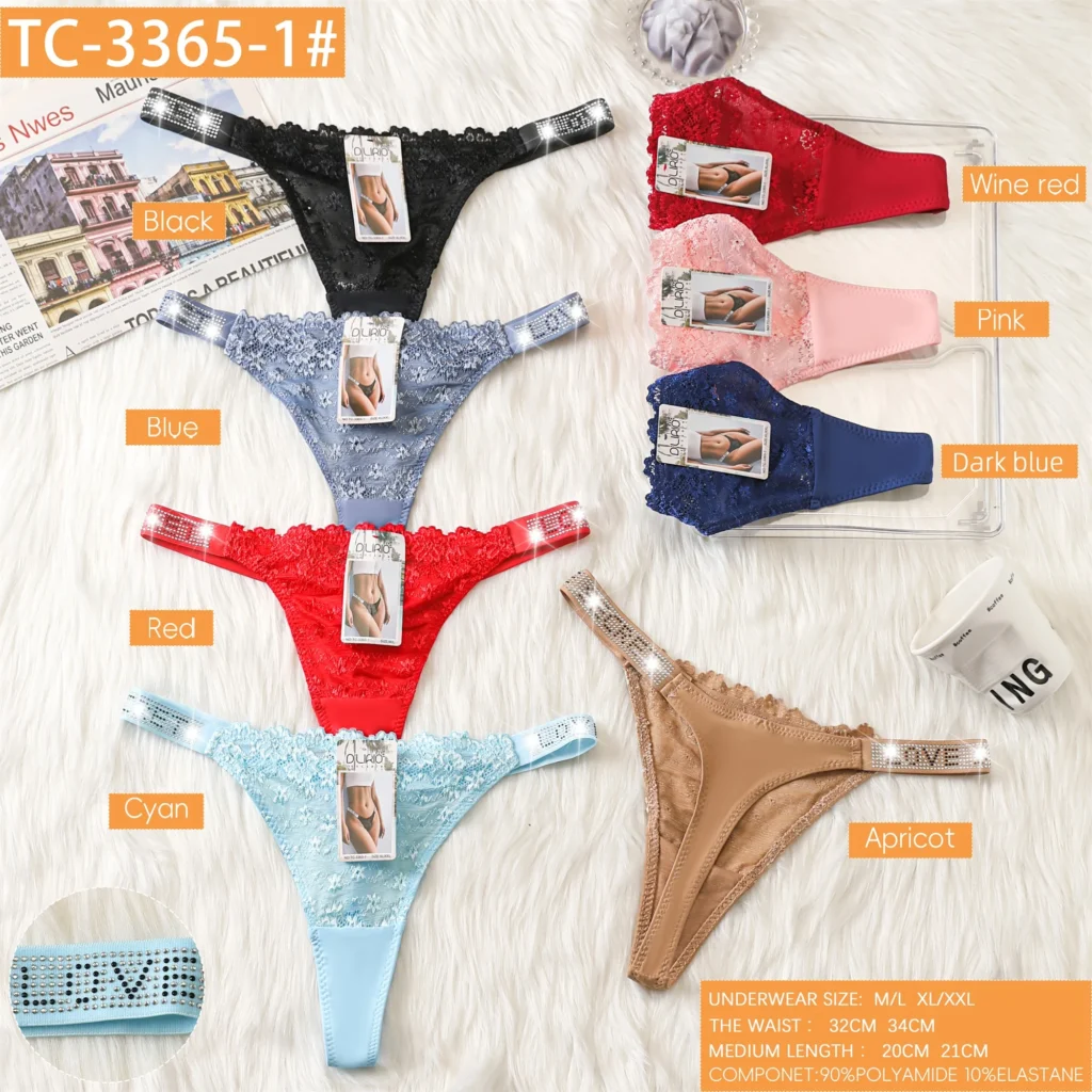 Second colour sheet of the lace V-front microfibre thong TC-3365-1