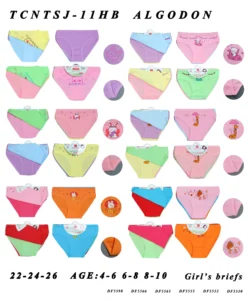 Girls’ cartoon-print cotton brief assortment