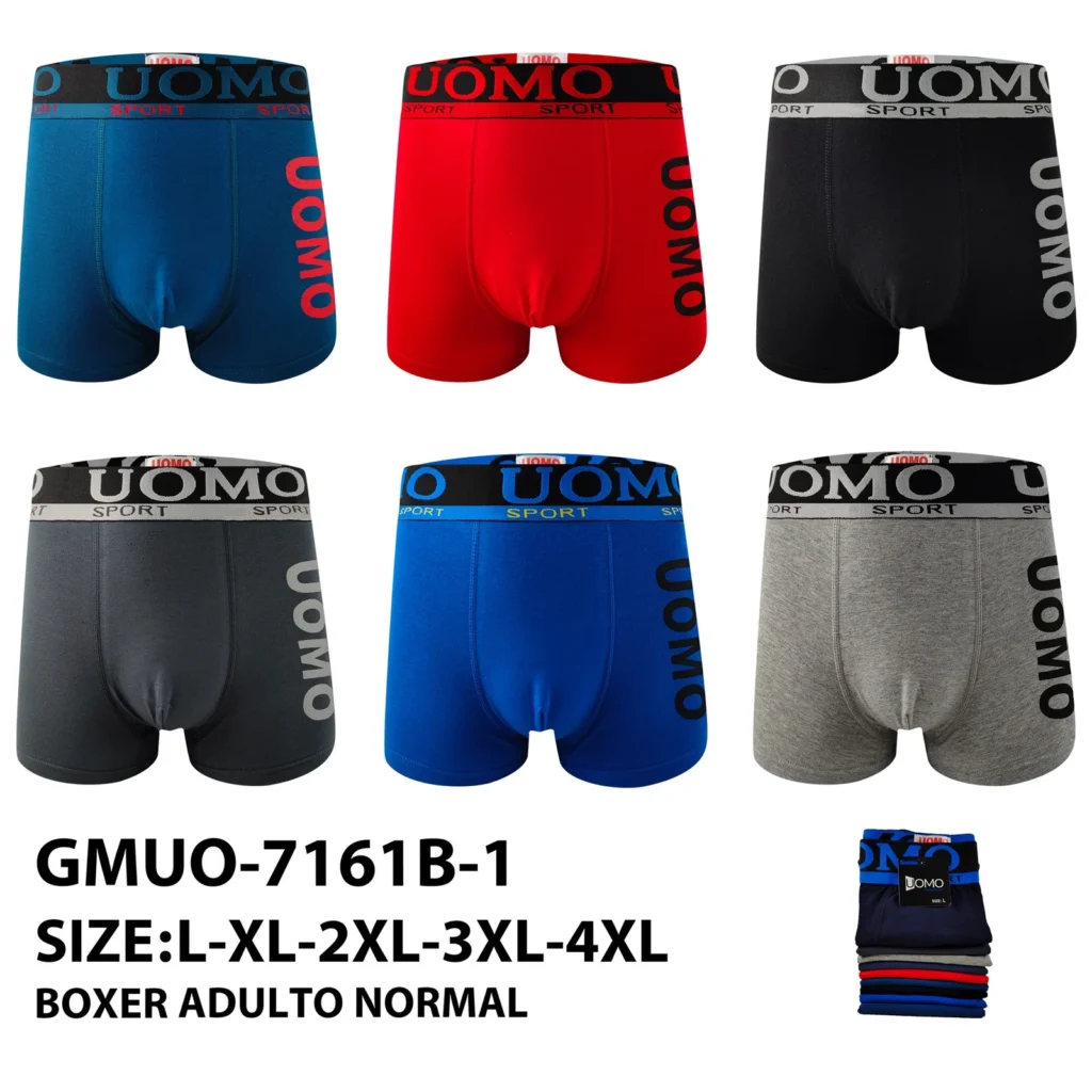 Stock colourways of the serif UOMO SPORT side-print boxer brief GMUO-7161B-1