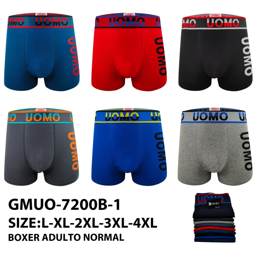 Stock colourways of the two-tone UOMO band side-logo boxer brief GMUO-7200B-1