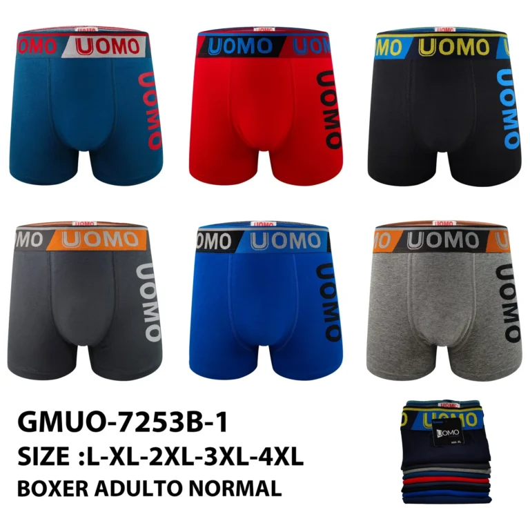 Stock colourways of the slanted-block UOMO side-logo boxer brief GMUO-7253B-1