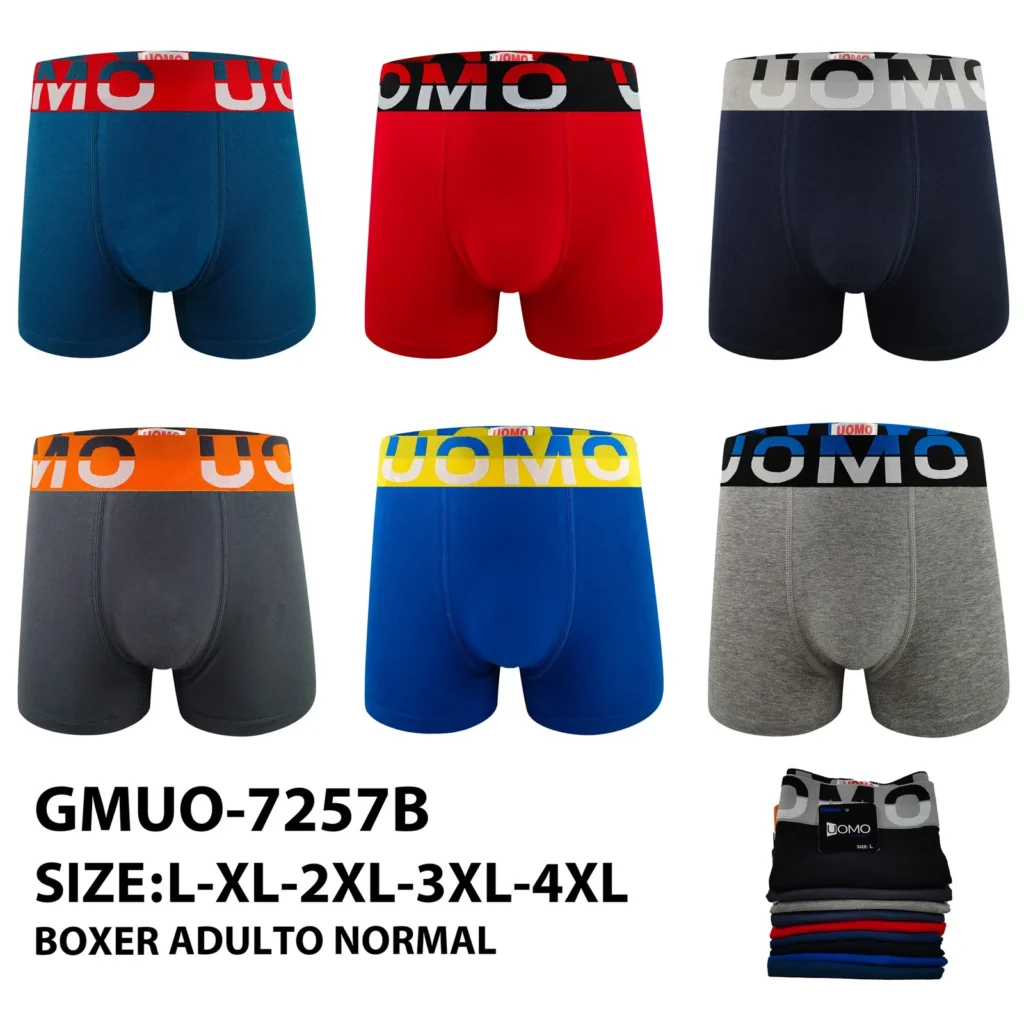 Stock colourways of the outline UOMO letter-band boxer brief GMUO-7257B