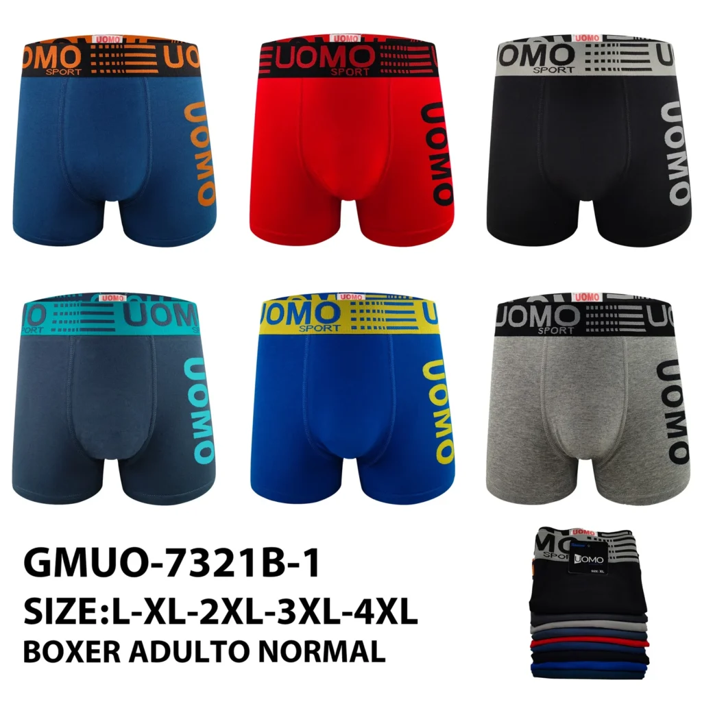 Stock colourways of the grid-line UOMO SPORT side-print boxer brief GMUO-7321B-1