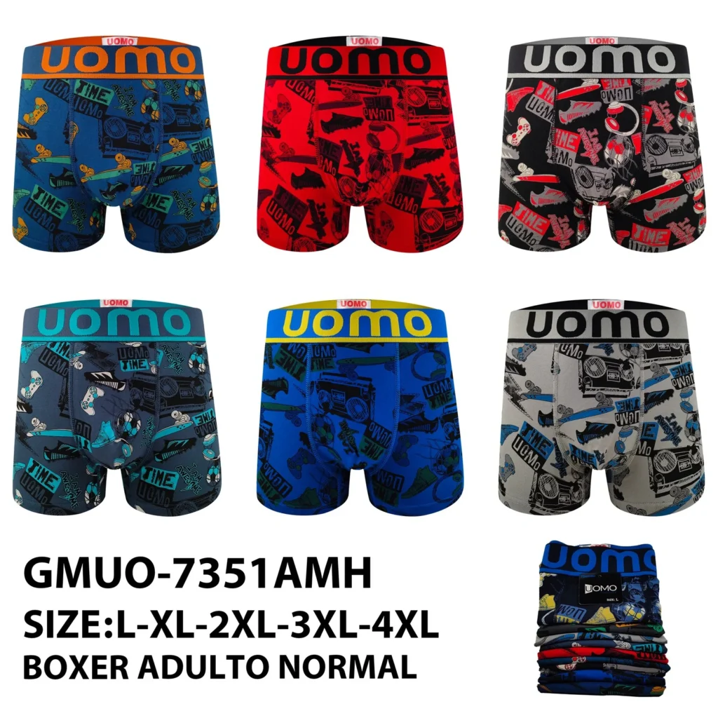 Stock colourways of the boombox and sneaker print boxer brief GMUO-7351AMH