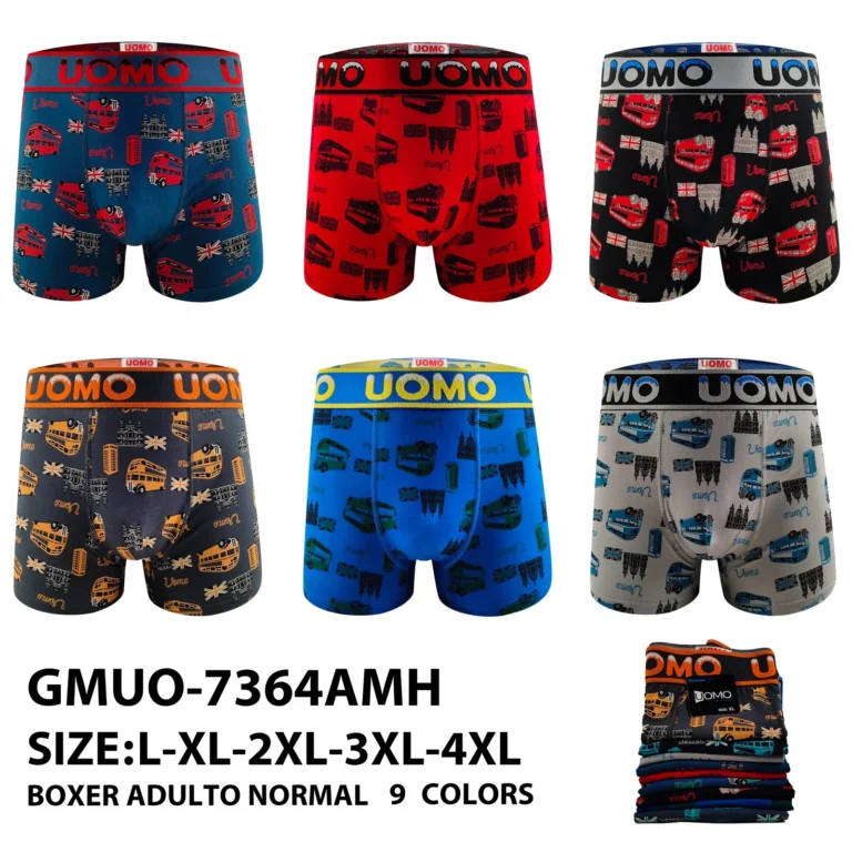 Stock colourways of the london bus and union flag boxer brief GMUO-7364AMH