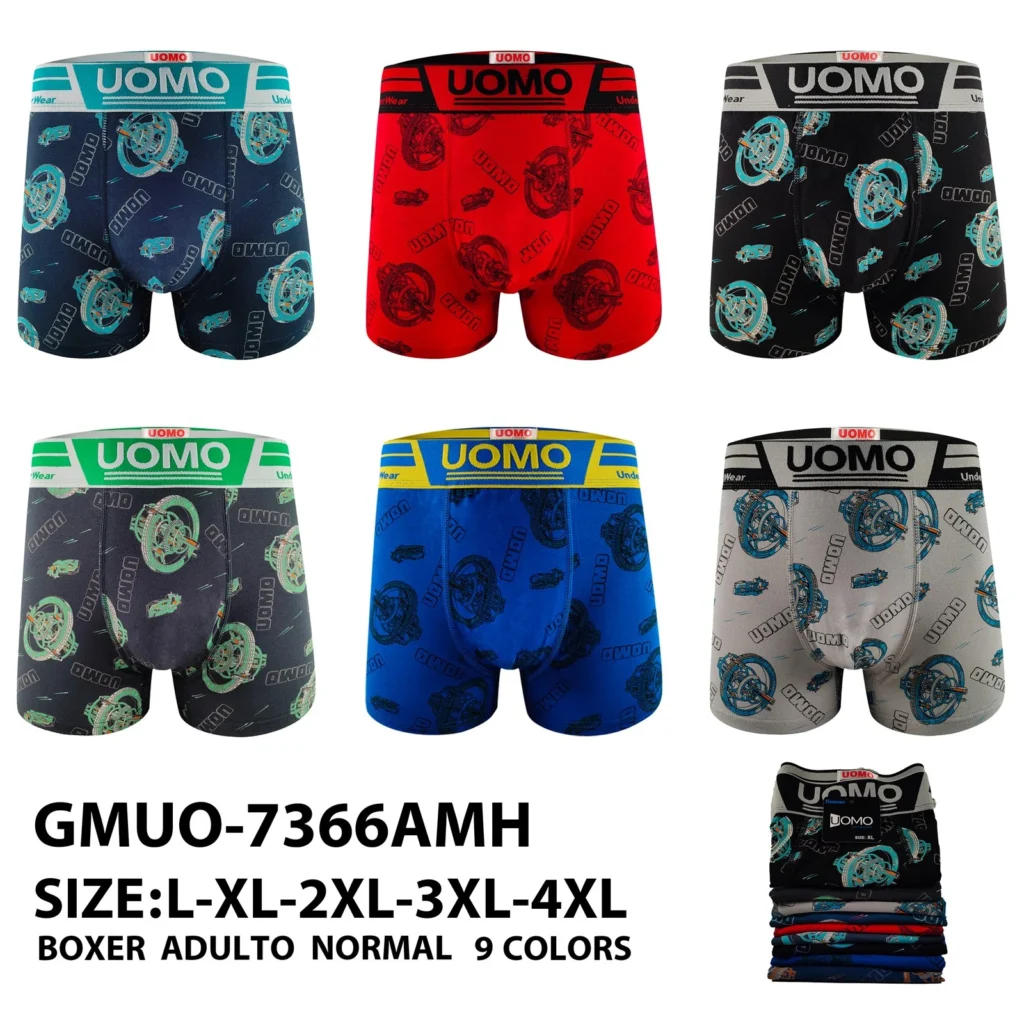 Stock colourways of the steering wheel and turbo print boxer brief GMUO-7366AMH