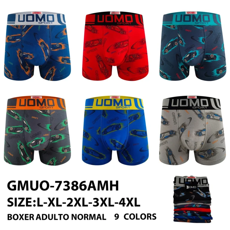 Stock colourways of the drift car and flame print boxer brief GMUO-7386AMH