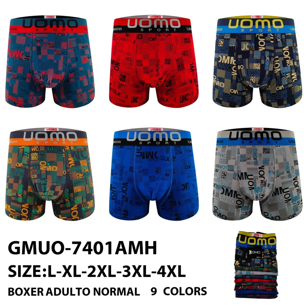 Stock colourways of the checkerboard letter print boxer brief GMUO-7401AMH
