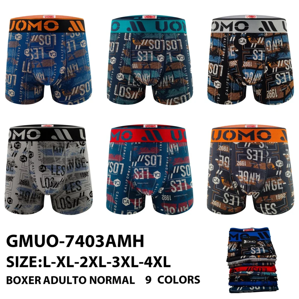 Stock colourways of the los angeles 1992 varsity print boxer brief GMUO-7403AMH