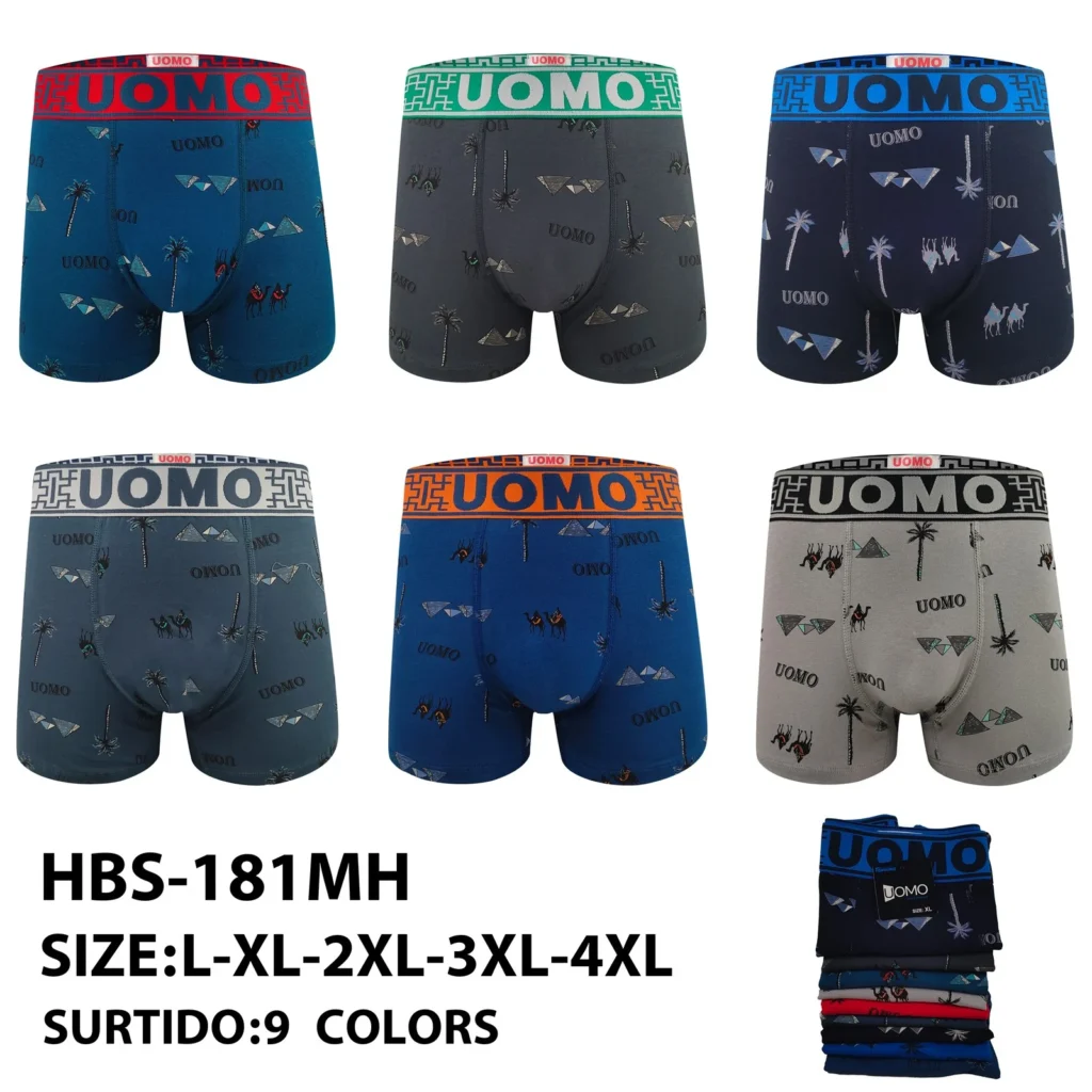 Stock colourways of the pyramid and camel desert print boxer brief HBS-181MH