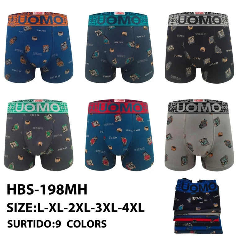 Stock colourways of the watch and trinket print boxer brief HBS-198MH