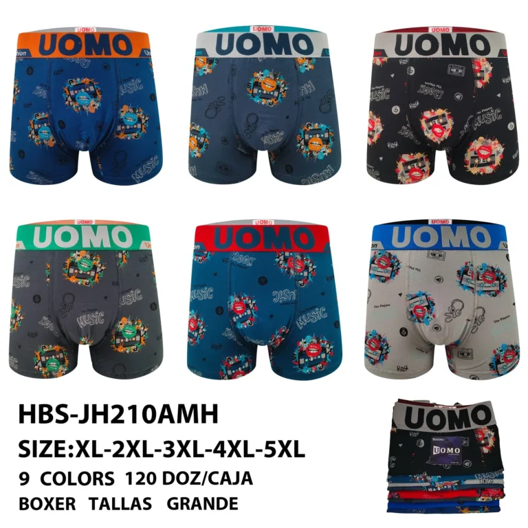 Stock colourways of the plus-size music boombox print boxer brief HBS-JH210AMH