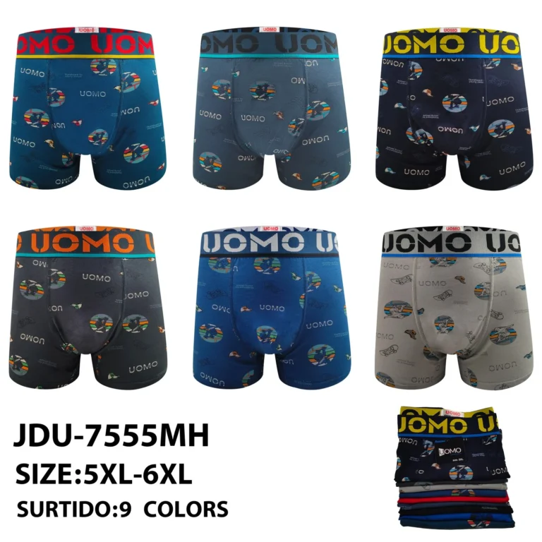 Stock colourways of the big-size skateboard circle print boxer brief JDU-7555MH
