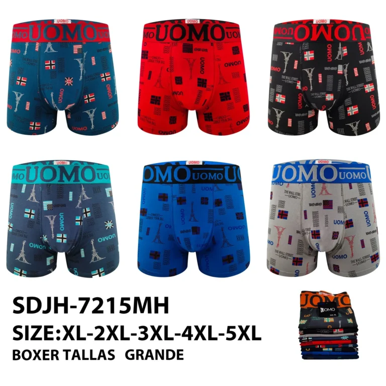 Stock colourways of the plus-size eiffel tower and flags boxer brief SDJH-7215MH