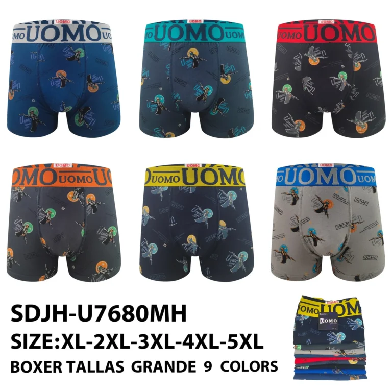Stock colourways of the plus-size skeleton skater print boxer brief SDJH-U7680AMH