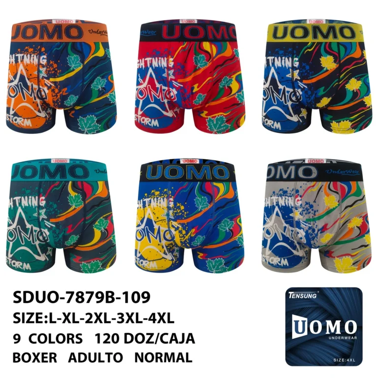 Stock colourways of the lightning storm paint splash boxer brief SDUO-7879B-109