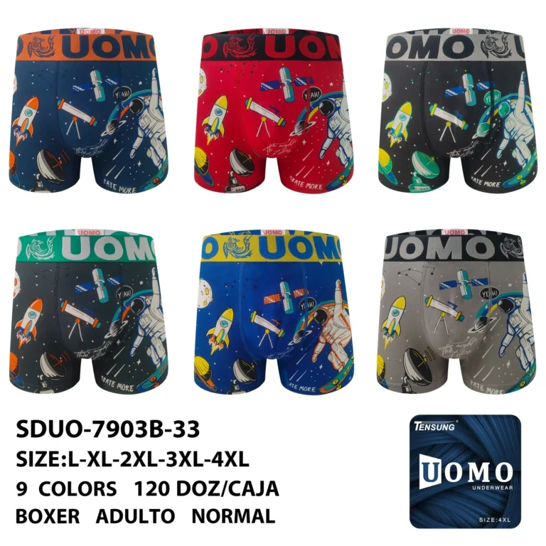 Stock colourways of the astronaut and rocket placement print boxer brief SDUO-7903B-33