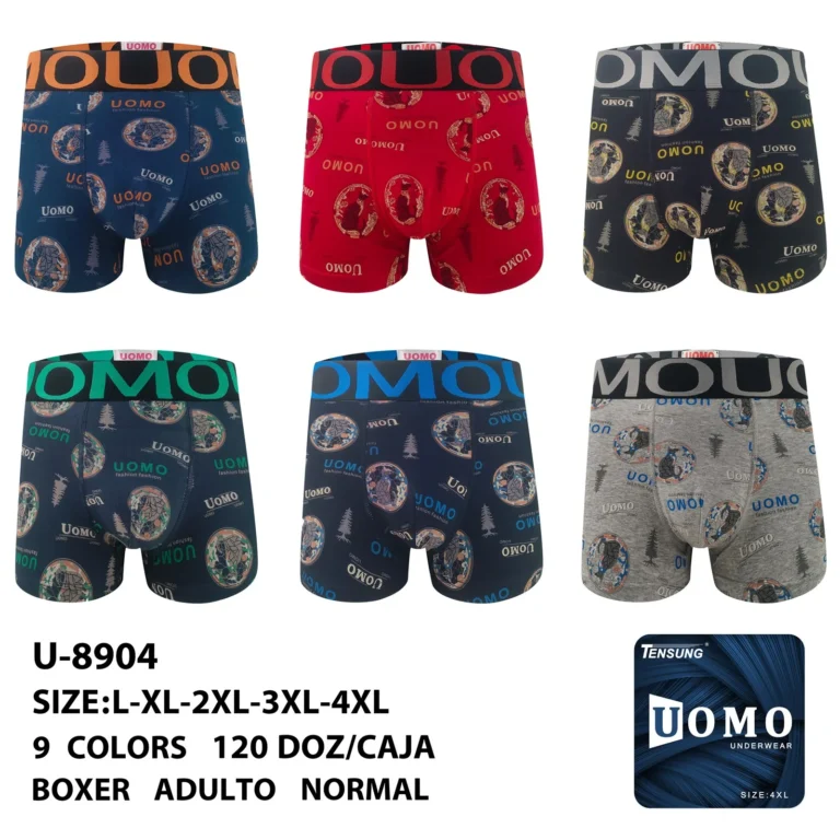 Stock colourways of the cameo medallion and pine print boxer brief U-8904