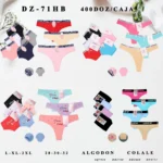 Embroidered cotton thong assortment