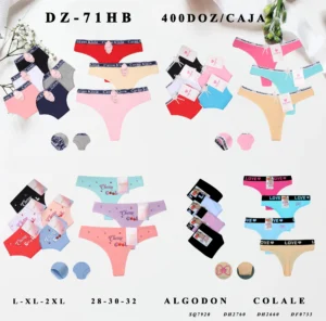 Embroidered cotton thong assortment