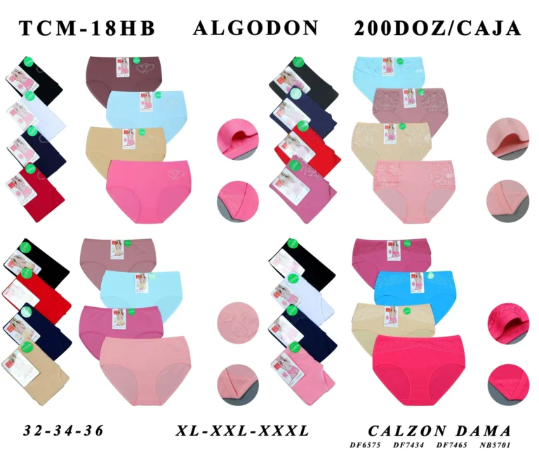 Stock colourways of the full-cut cotton brief assortment TCM-18HB