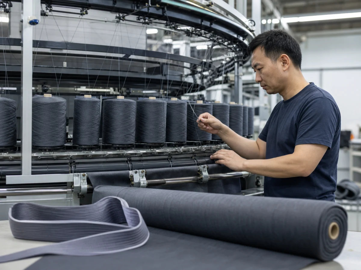 Recycled rPET polyester waistband taping and elastics